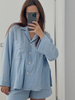 Baby blue muslin set