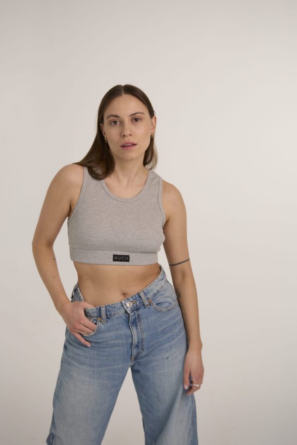 Grey melange crop top 3 Grey melange crop top