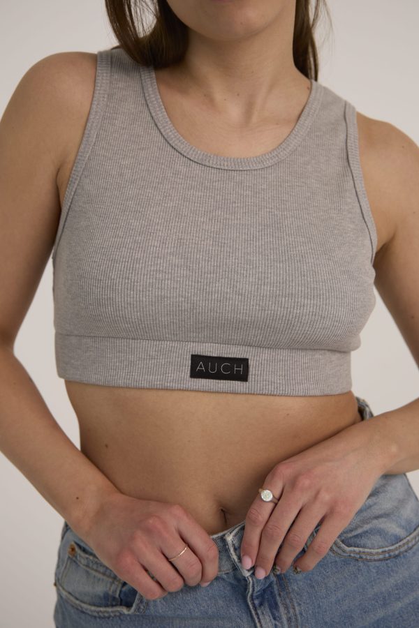 Grey melange crop top 1 Grey melange crop top