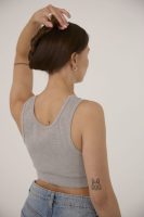 Grey melange crop top