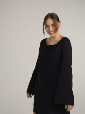 Black muslin dress